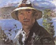 Lovis Corinth Self-Portrait with Straw Hat (mk09) Germany oil painting artist